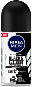 Nivea Antiperspirant Black & White Invisible Deodorant Roll-on – For Men (50 ml Pack of 6) | Shop Online