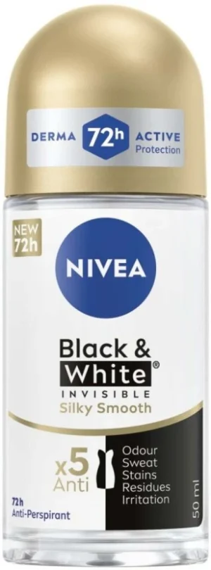 Nivea Black & White Invisible Deodorant Roll-on - For Women (50 ml) | Shop Online