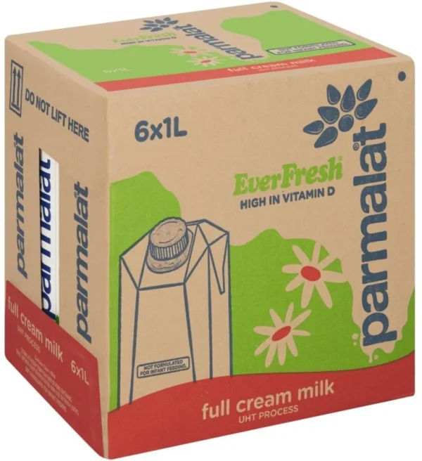 Parmalat Everfresh Full Cream Milk, Plain Flavour (6 x 1 L) | Shop Online