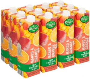 Rhodes 100% Fruit Juice Blend Mango & Orange (12 x 1 L) | Shop Online