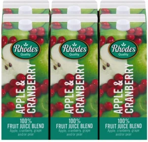 Rhodes Apple & Cranberry 100% Fruit Juice Blend (6 x 2 L) | Shop Online