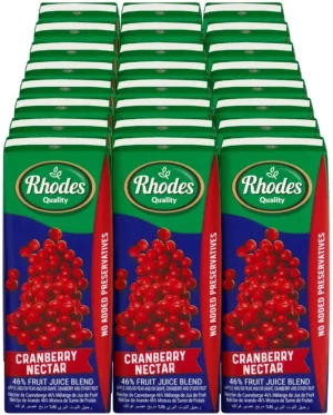 Rhodes Cranberry Nectar 46% Fruit Juice Blend (24 x 200 ml) | Shop Online