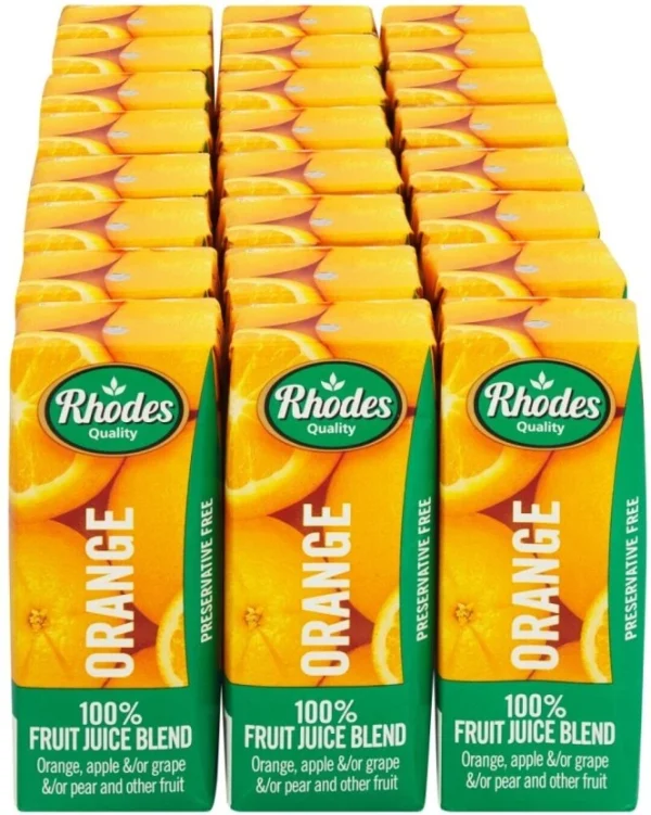 Rhodes Orange 100% Fruit Juice Blend (24 x 200 ml) | Shop Online