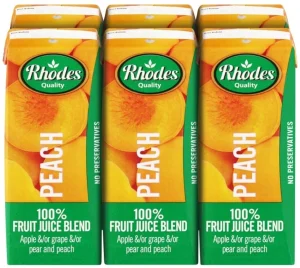 Rhodes Peach 100% Fruit Juice Blend (6 x 200 ml) | Shop Online
