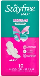 Stayfree Maxi Thick Sanitary Pads Scented Wings Maxisize Sanitary Pad  (Pack of 10) | Shop Online