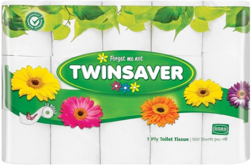 Twinsaver 1 Ply Toilet Paper Roll (Pack of x 15 Rolls) | Shop Online - Image 2