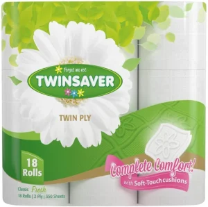 Twinsaver 2 Ply Toilet Paper Roll (Pack of 1 x 18 Rolls) | Shop Online