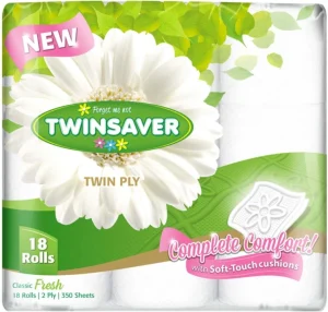Twinsaver 2 Ply Toilet Paper Roll (Pack of 4 x 18 Rolls) | Shop Online
