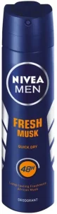Nivea Fresh Musk Quick Dry Deodorant Spray – For Men (150 ml Pack of 6) | Shop Online