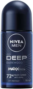 Nivea Deep Dark Wood Deodorant Roll-on – For Men (50 ml Pack of 30) | Shop Online