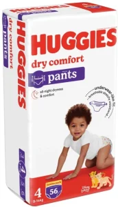 Huggies Dry Comfort All Night Dryness Pant Diapers Size 4  (56 Pieces) | Shop Online