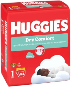 Huggies Dry Comfort Jumbo Pack Tape Diapers Size 1  (84 Pieces) | Shop Online