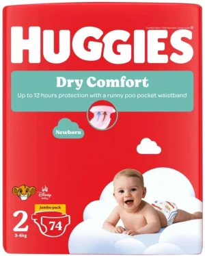 Huggies Dry Comfort Jumbo Pack Size 2 74 Pack | Shop Online