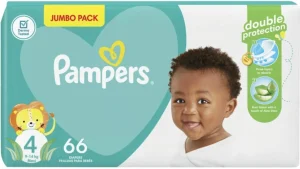 Pampers Jumbo Pack Double Protection Tape Diapers Size 4  (66 Pieces) | Shop Online