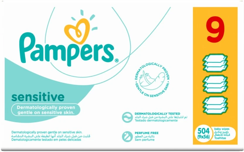 Pampers Sensitive (Pack of 1, 504 Wipes per Pack) | Shop Online