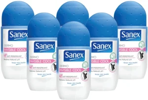 Sanex  Antiperspirant Dermo Invisible Cool Deodorant Roll-on (50 ml, Pack of 6) | Shop Online