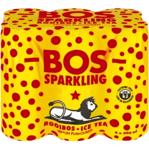 Bos Sparkling Lemon Flavoured Rooibos Iced Tea (6 x 300 ml) | Shop Online