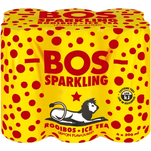 Bos Sparkling Lemon Flavoured Rooibos Iced Tea (6 x 300 ml) | Shop Online