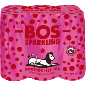 Bos Sparkling Strawberry Flavoured Rooibos Iced Tea (6 x 300 ml) | Shop Online