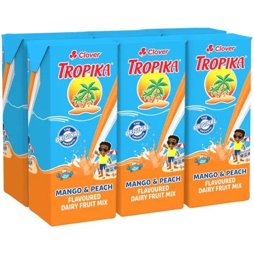 Clover Tropika Mango Peach Flavoured Diary Fruit Mix (6 x 200 ml) | Shop Online