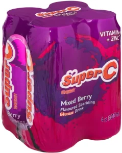 Super C Flavoured Sparkling Glucose Energy Drink  (Mixed Berry Flavoured, 4 x 500 ml) | Shop Online