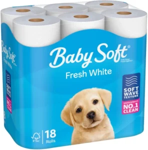 Baby Soft 2 Ply Toilet Paper 18 Rolls