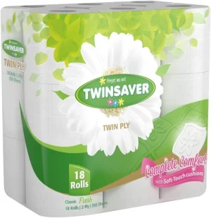Twinsaver 2 Ply Toilet Paper 18 Rolls