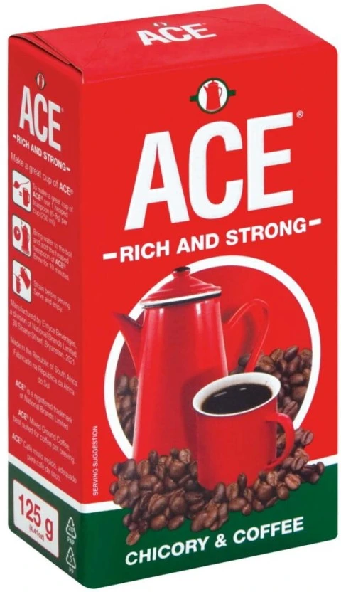 Ace Chicory Coffee Roast Ground Flavoured, 16 X 125 g