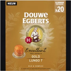 Douwe Egberts Excellent 100% Arabica Gold Lungo 7 Coffee 20 Capsules 104 g