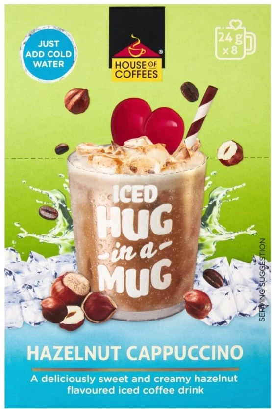House Of Coffees Hiam Iced Cap Hazelnut Instant Coffee Flavoured, 8 X 24 g
