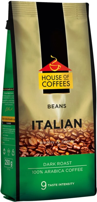House Of Coffees Italian Dark Roast Coffee Beans 12 X 250 g