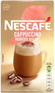 Nescafe Reduced Sugar Cappuccino Instant Coffee 10 X 12.5 g
