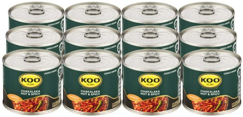 Koo Chakalaka Hot Spicy Vegetables 12 x 215 g