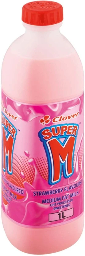 Clover Super M Flavoured Medium Fat Milk Strawberry Flavour 1 L - Image 2