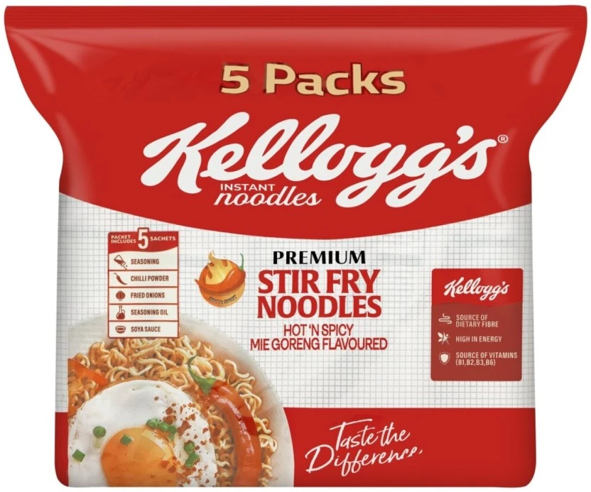 Kellogg's Hot 'n Spicy Mie Goreng Premium Stir Fry Instant Noodles 5 x 70 g