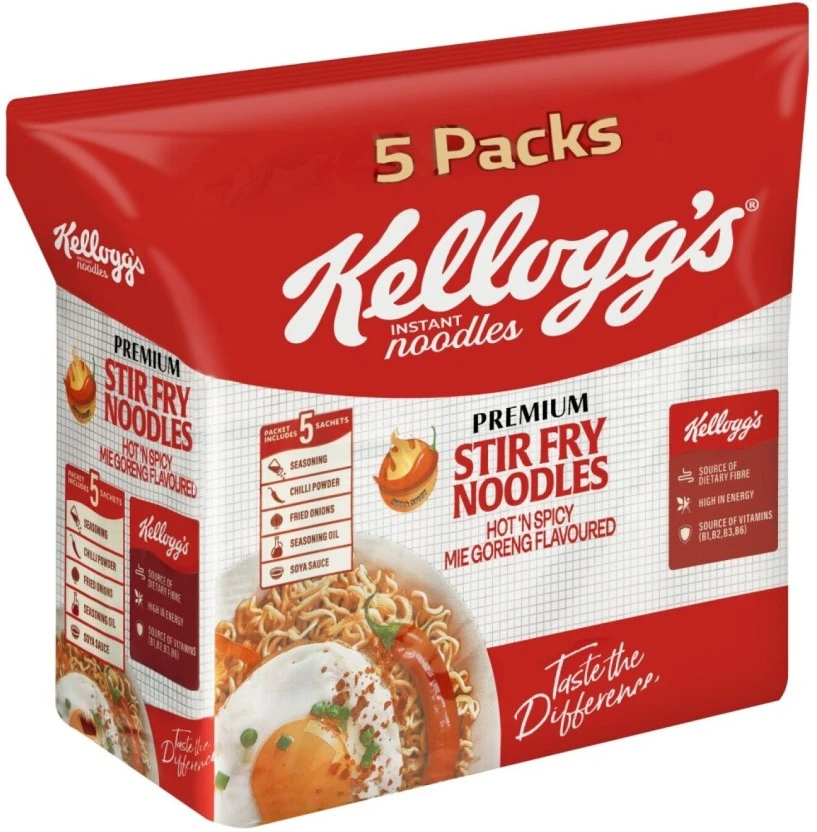 Kellogg's Hot 'n Spicy Mie Goreng Premium Stir Fry Instant Noodles 5 x 70 g - Image 2