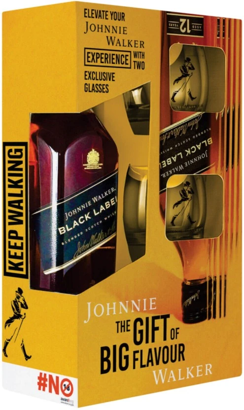 Johnnie Walker Black Label Gift Pack Blended Scotch Whisky 750 ml - Image 2