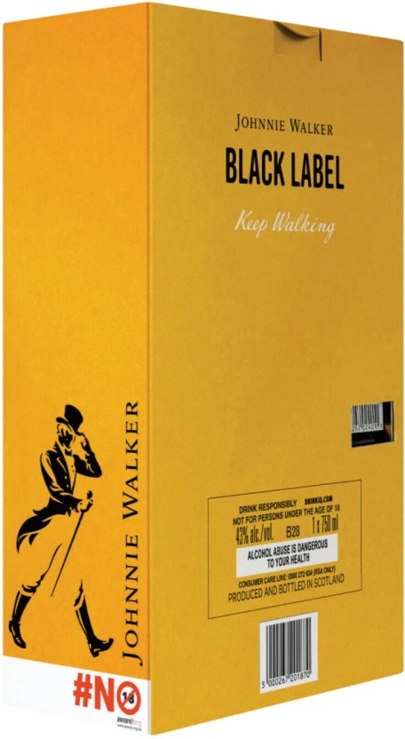 Johnnie Walker Black Label Gift Pack Blended Scotch Whisky 750 ml - Image 3