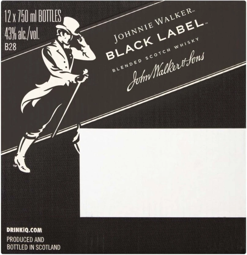 Johnnie Walker Black Label Blended Scotch Whisky 12 x 750 ml