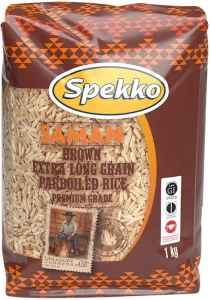 Spekko Premium Brown Long Grain Rice Parboiled 1 kg