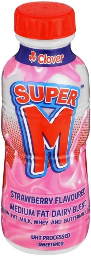 Clover Super M Medium Fat Milk Strawberry Flavour 24 X 300 ml - Image 2