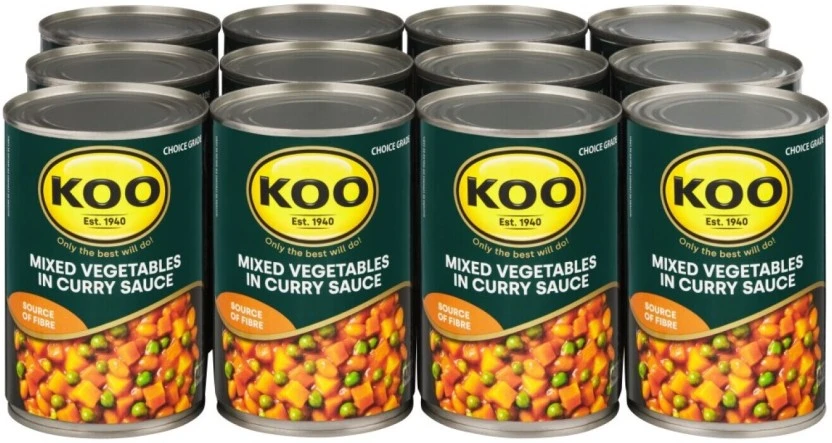 Koo Mixed Vegetable In Curry Sauce Vegetables 12 x 420 g