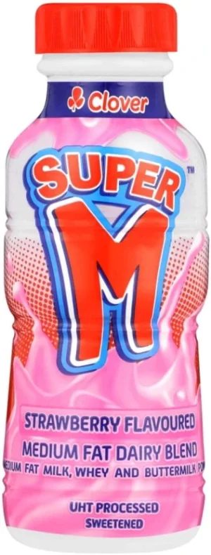 Clover Super M Medium Fat Milk Strawberry Flavour 300 ml