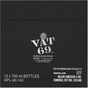 Vat 69 Blended Scotch Whisky 12 x 750 ml