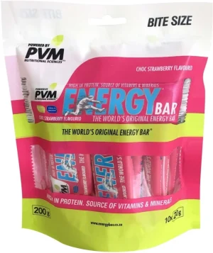Pvm Bite Size Choc Strawberry Flavoured Energy Bar 10 X 20 g