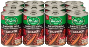 Rhodes Boerewors Relish Sweet Tomato With Onions Green Pepper Vegetables 12 x 410 g