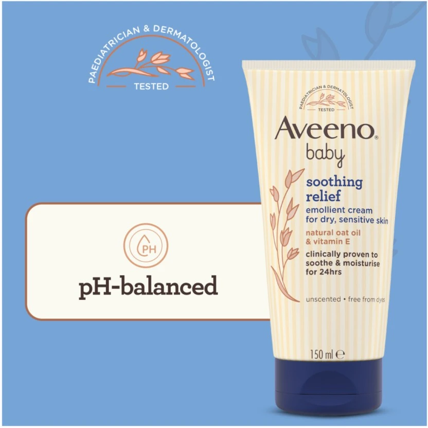 Aveeno Baby Soothing Relief Emollient Cream Body 150 ml - Image 3