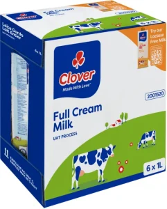 Clover Full Cream Long Life Milk 6 X 1 L