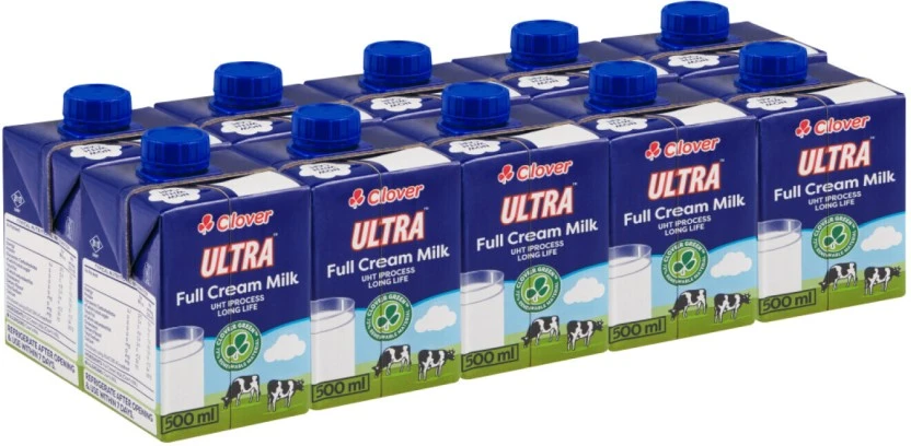 Clover Ultra Uht Full Cream Milk 10 X 500 ml