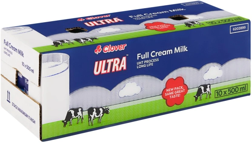 Clover Ultra Uht Full Cream Milk 10 X 500 ml - Image 2